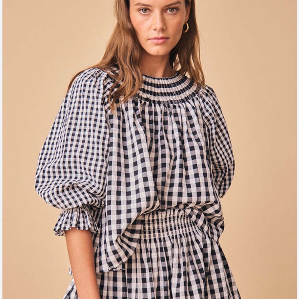 Hunter Bell Hayes Gingham Checkered Women's Top: SZ XS